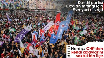 DEM Parti Esenyurt’ta miting düzenledi: Terör elebaşının posterini açtılar