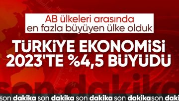 TÜİK açıkladı! Türkiye ekonomisi 2023’te yüzde 4,5 büyüdü