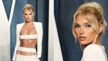 Victoria’s Secret meleği Elsa Hosk cesur tarzı! Tülden bluz giydi