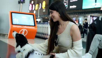 Türkiye’de ilk: Terapi köpekleri İstanbul Havalimanı’nda iş başı yaptı